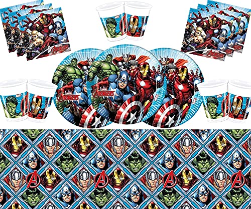Marvel Avengers Assemble Party Vaisselle assiettes, gobelets, serviettes de table - Sert 8 invités Cover