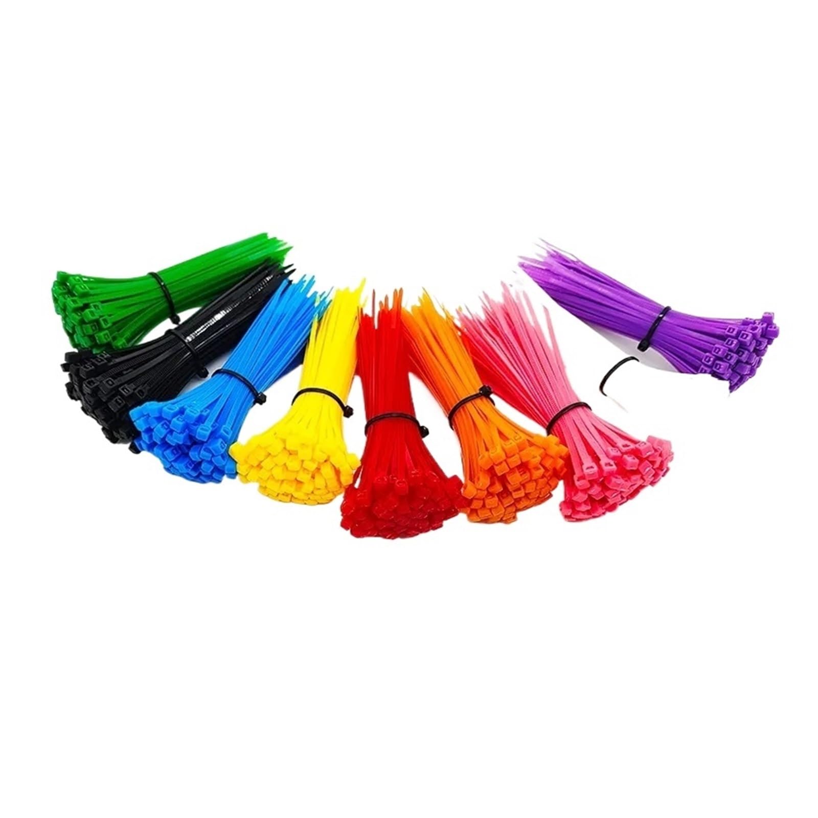 Assortiment d'attaches pour câbles,Attaches zip po Attache de câble en Nylon autobloquant, 100 pièces, sangle d'organisation de fil en plastique(Blue)