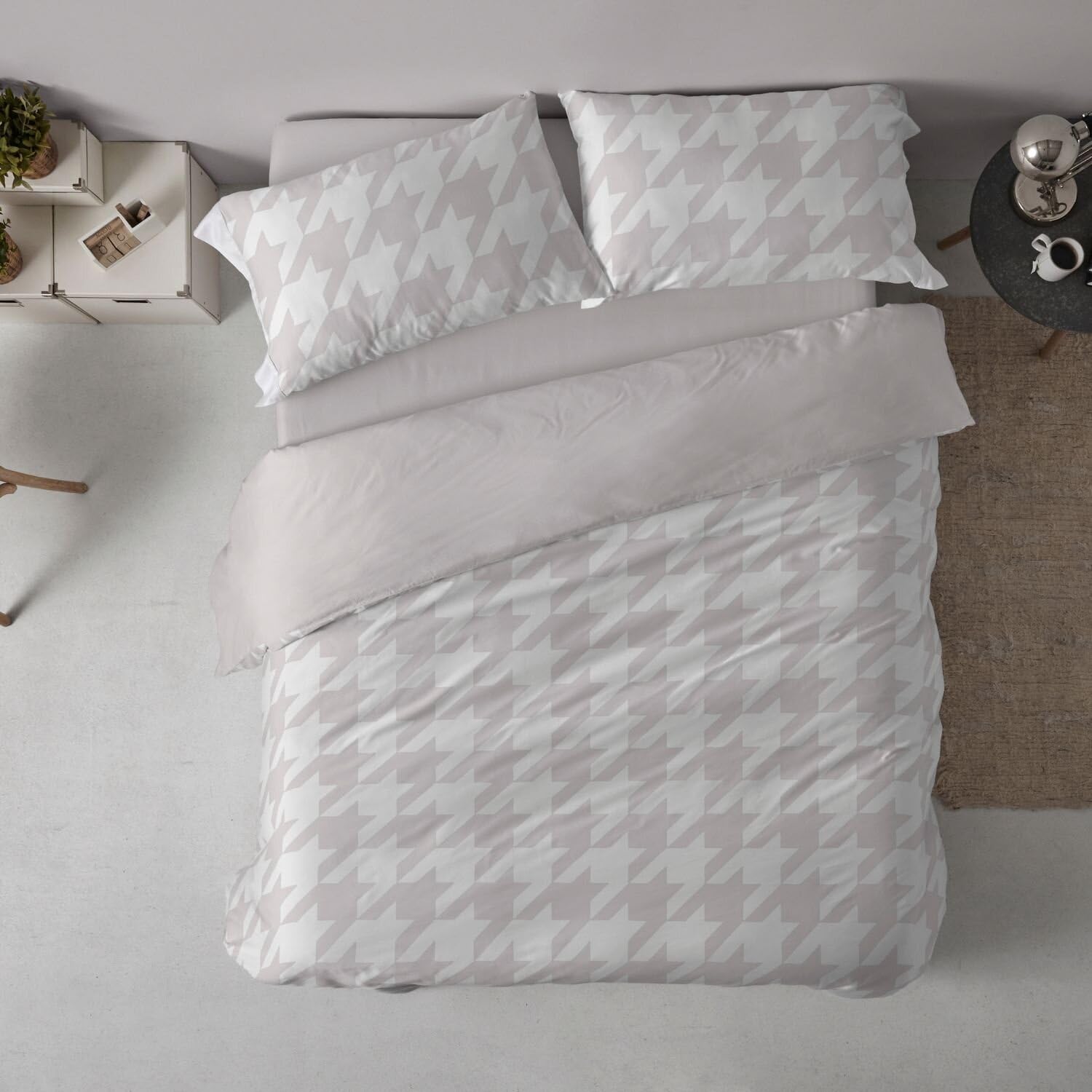 Burrito Blanco | Funda Nórdica 100% Algodón Cama 135 Quarzo | Incluye Bajera y Funda de Almohada | 144 Hilos | Tacto Suave | Larga Duración | Fácil Planchado | Apto Secadora