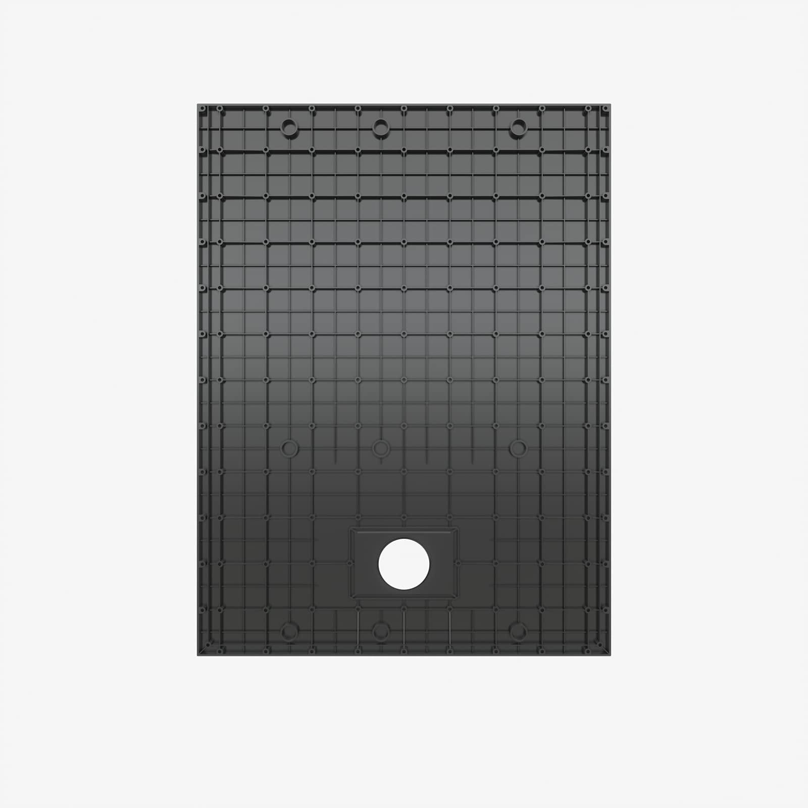 SMC Plato de ducha 120 x 90 cm, ‎Negro con sifón, plano, estructura antideslizante | Incluye desagüe de 90 mm de diámetro, plato de ducha plano, diseño especial para un desagüe oculto