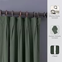 Vista 24 de Magic Drapes Cortina opaca plisada doble para oscurecer la habitación, a prueba de derrames, con aislamiento térmico, lavable a máquina, paneles