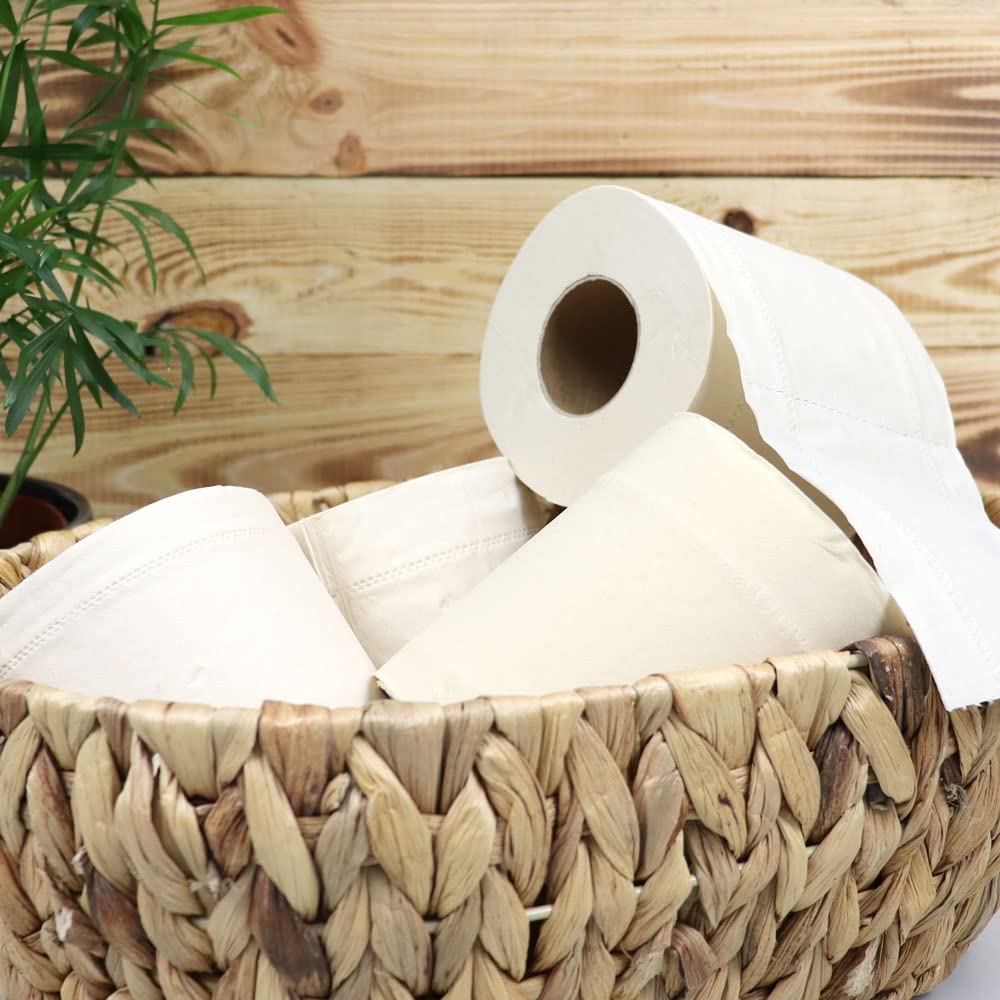 pandoo Papel higiénico 100% de bambú, sin madera, en embalaje sin plástico, papel higiénico de bambú, 3 capas y suave, 12 x 8 rollos de 200 hojas (96 rollos)