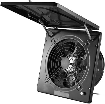 GIZNXBA 10 Inch Wall Mounted Kitchen Exhaust Fan Portable With Lid, Window Exhaust Smoke Fan Ventilation For Bathroom Laundry, Shopping Mall And Office/Black,110v