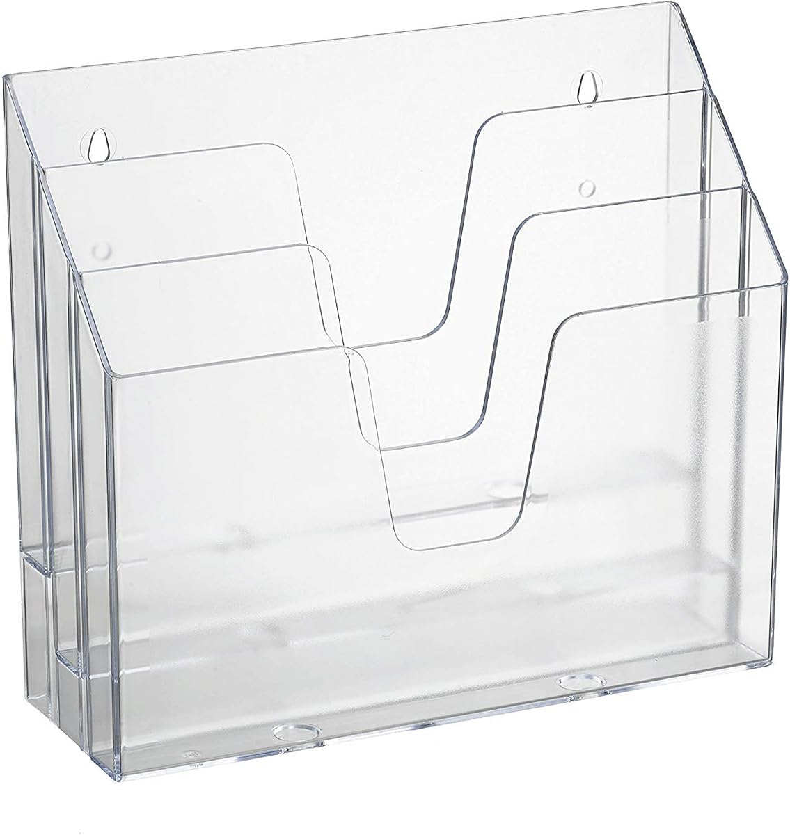 Clasificador organizador de carpetas de archivos triple horizontal, tamaño carta, transparente | 3 compartimentos para separar y organizar documentos, carpetas y papeles