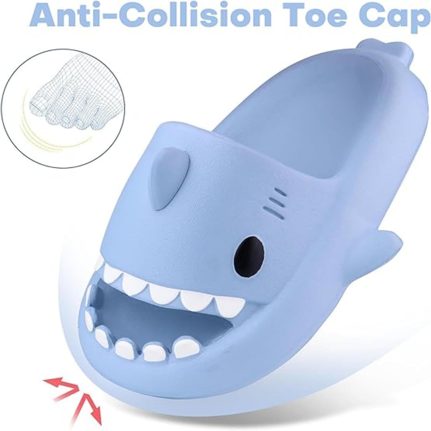 Merking Ciabatte Squalo Estive Mare Open Toe Donna Uomo Ultra Morbide Antiscivolo Sandali da Spiaggia e Piscina a Punta Aperta Shark Slides Slippers