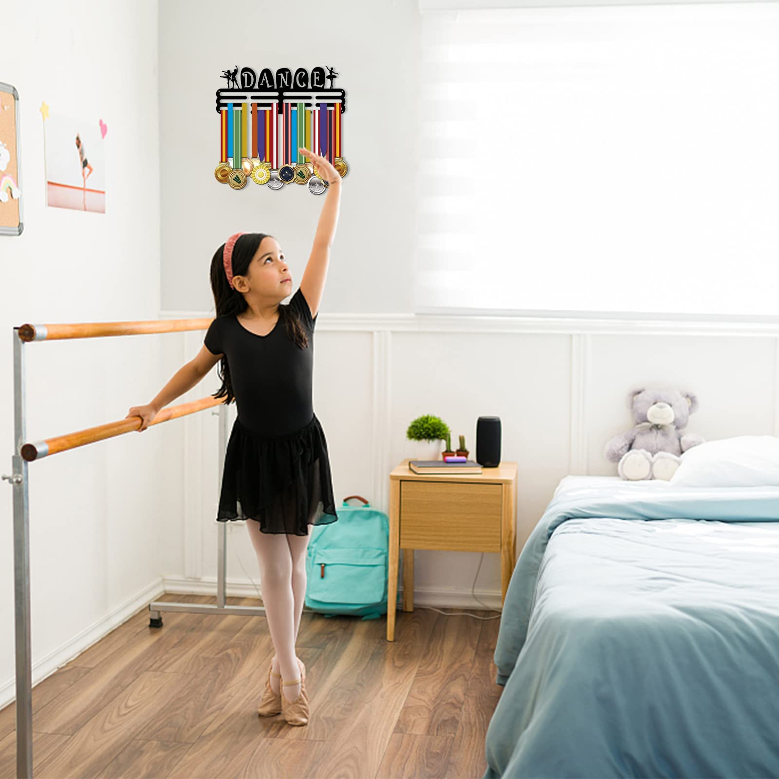 Espositore Medaglie Da Judo 40x15cm - 12 Ganci Antiscivolo, Montaggio A Parete - Porta Medaglie Sportive - Foto 5