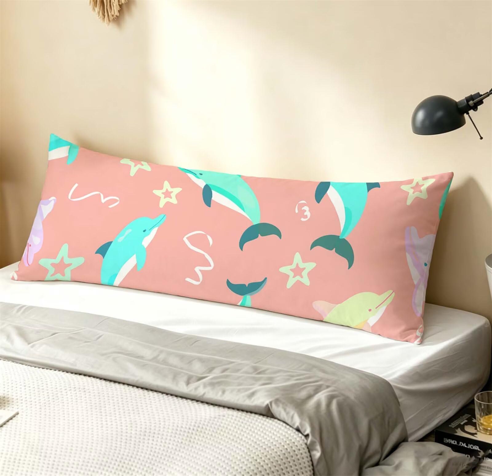 Fodera Cuscino 50 x 150 cm, Rosa-9 Velluto Copricuscini Letto, | con Invisibile Cerniera, Morbida e Traspirante, per biancheria da letto, divano, hotel, chi dorme sul fianco Animali-4 j-135