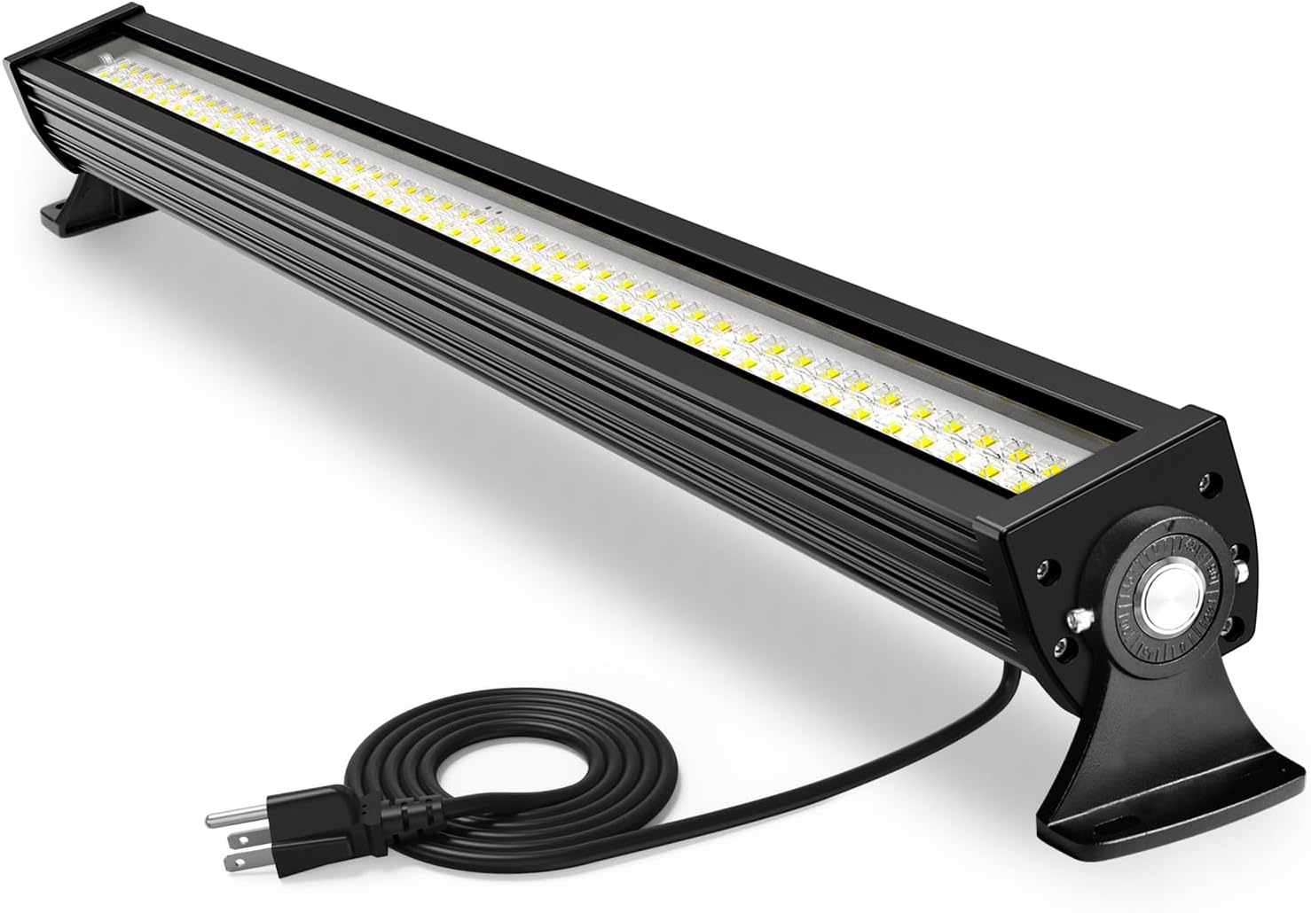 100W LED Work Light, 12000LM Ultra-Bright 40in 5700K CCT Linear Light Bar, Linear Floodlight with On/Off Switch, Adjustable Bracket, Choice for Trucks and Containers Loading Docks (Black)