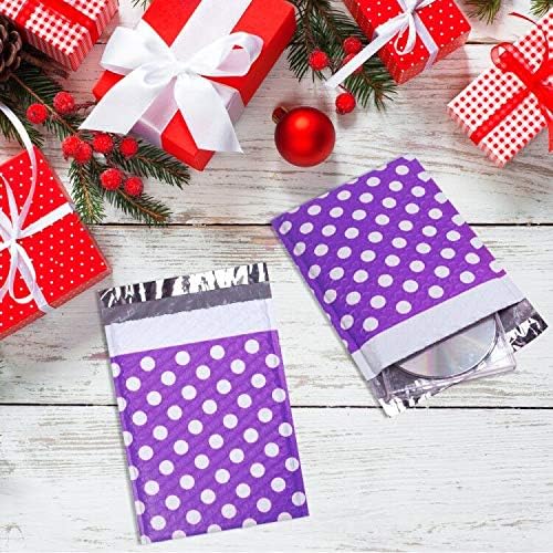 UCGOU Bubble Mailers 6x10 Inch Purple Dot 25 Pack Poly Padded Envelopes Small Business Mailing Packages Self Seal Adhesive Waterproof Boutique Shipping Bags for Jewelry Makeup Supplies #0