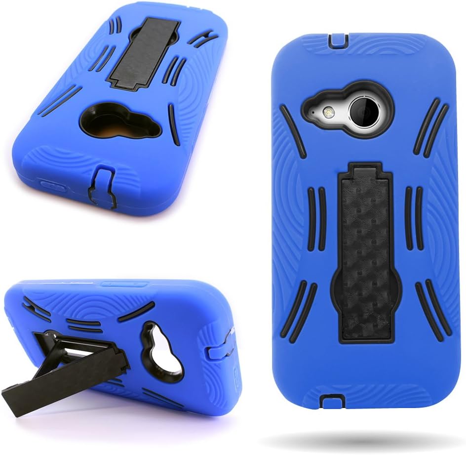 for HTC One Remix/One Mini 2 Case, by CoverON® Premium Double Protection 2 in 1 Hard + Silicon Hybrid with Stand - Black Blue