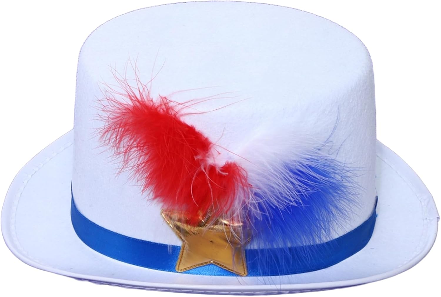 Freebily Women Men Ribbon Feather Felt Hat Fedora Hats for Halloween Masquerade Party