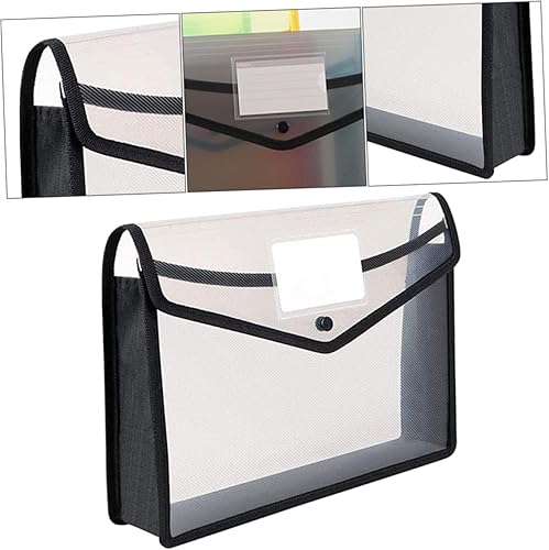 Miniatura 4 de NUOBESTY Caja de documentos Cierre a presión Tamaño A4 Carpeta de archivos de plástico Cartera de expansión Organizador de papel Almacenamiento de