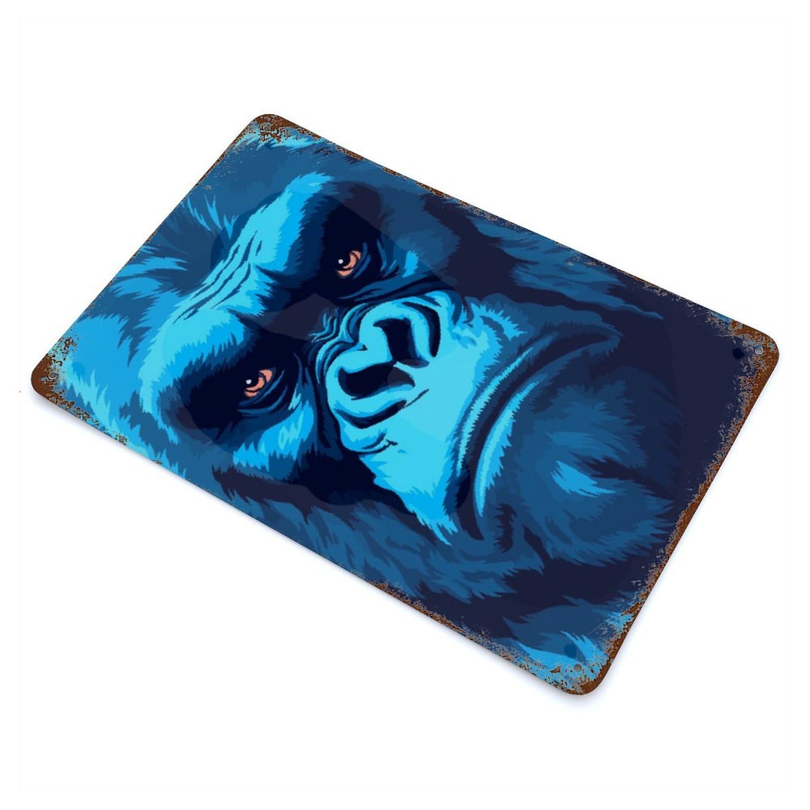 Powerful Gorilla Pixel Art Retro Metal Sign 11.8"x7.9", for Garage, Bar And Workshop Decor, Shabby Chic Decor