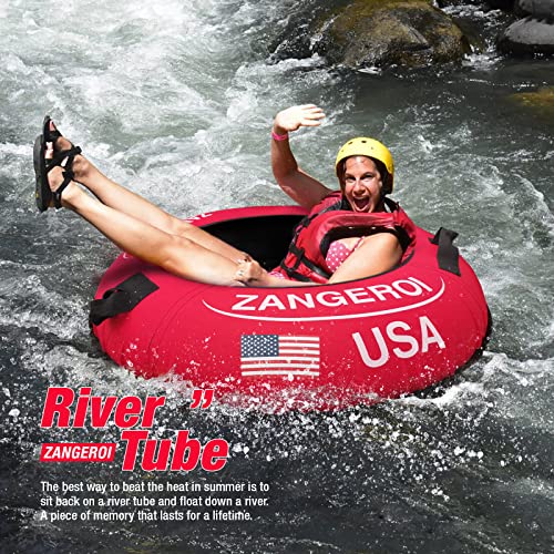 River Tube River Tubes For Floating Heavy Duty Kids Inner Tubes For River Floating Adult Rubber Inter Tube With Bottom Handles And Cover Snow Tube Snow Tubes For Sledding Heavy Duty (47") (Light Blue) #TOP1