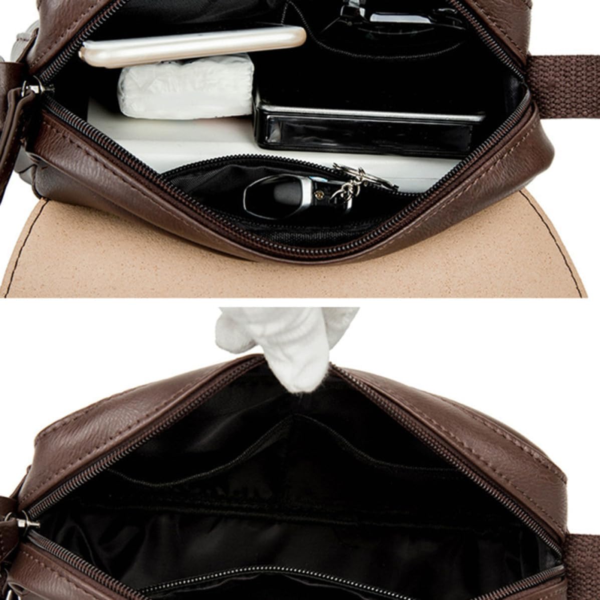 LIFKOME Pu Tote Bag for Men Stylish Retro Shoulder Bag with Large Capacity and Waterproof Pu Material Suitable for Work and Business Use