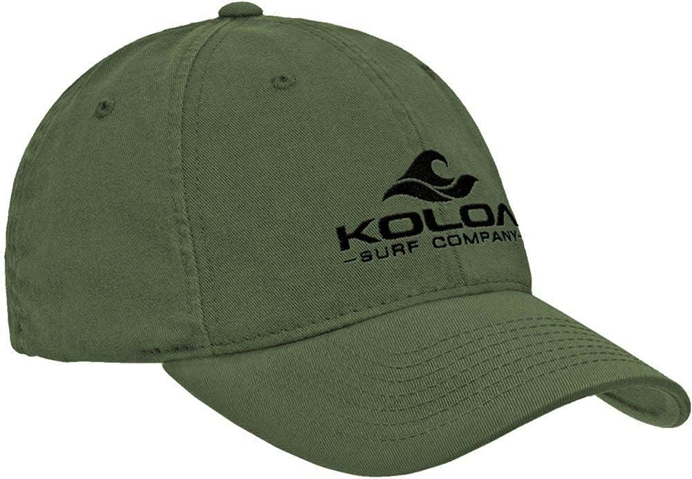 Koloa Embroidered Wave Logo Unstructured Soft Hats. Low Profile Adjustable Caps