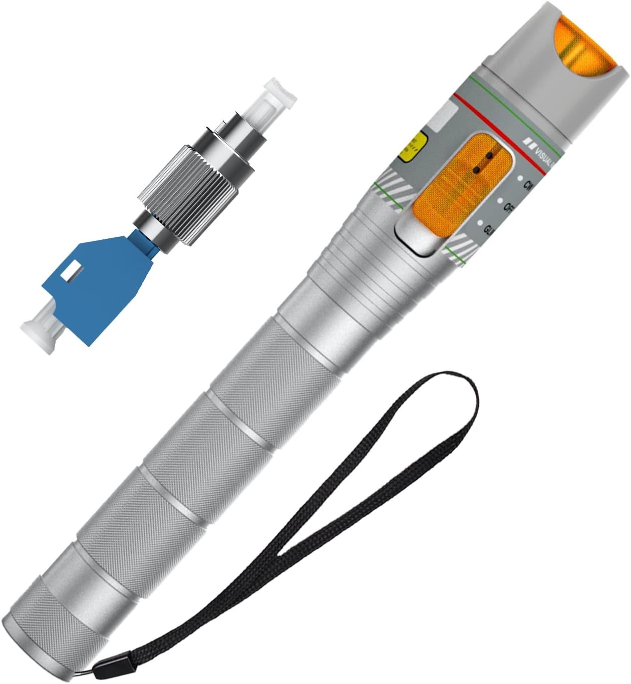 Visual Error Finding Kit 50mW 50KM 2.5mm Universal Connector FC Male to LC Female Adapter, VFL Red Light Pen for Network Cable Test, Fiber Optic Source Tester Detector Gauge for FC, SC, ST, LC