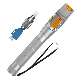 Visual Fault Locator Fiber Optic Cable Tester, VFL Light Pen Tester, Fiber Finder for FTTH Network Maintenance, Universal 2.5mm Connector Compatible with FC SC ST LC Adapter