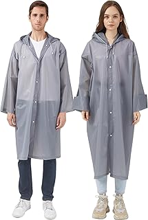 UPSEN Rain Poncho Rain Jacket Raincoat for Men Women Waterproof Pack of 2 Reusable Rain Cape Rainwear for Hiking Camping Cycling Travel