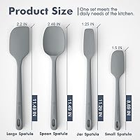 Vista 2 de Juego de 4 espátulas de silicona, espátulas de goma de grado alimenticio, con mango fuerte y agarre ergonómico, resistentes al calor para utensilios