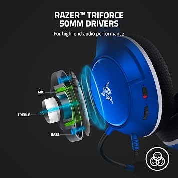 Razer Kaira X Wired Headset for Xbox Series X|S, Xbox One, PC, Mac & Mobile Devices: Triforce 50mm Drivers - HyperClear Cardioid Mic - Memory Foam Ear Cushions - On-Headset Controls - Shock Blue