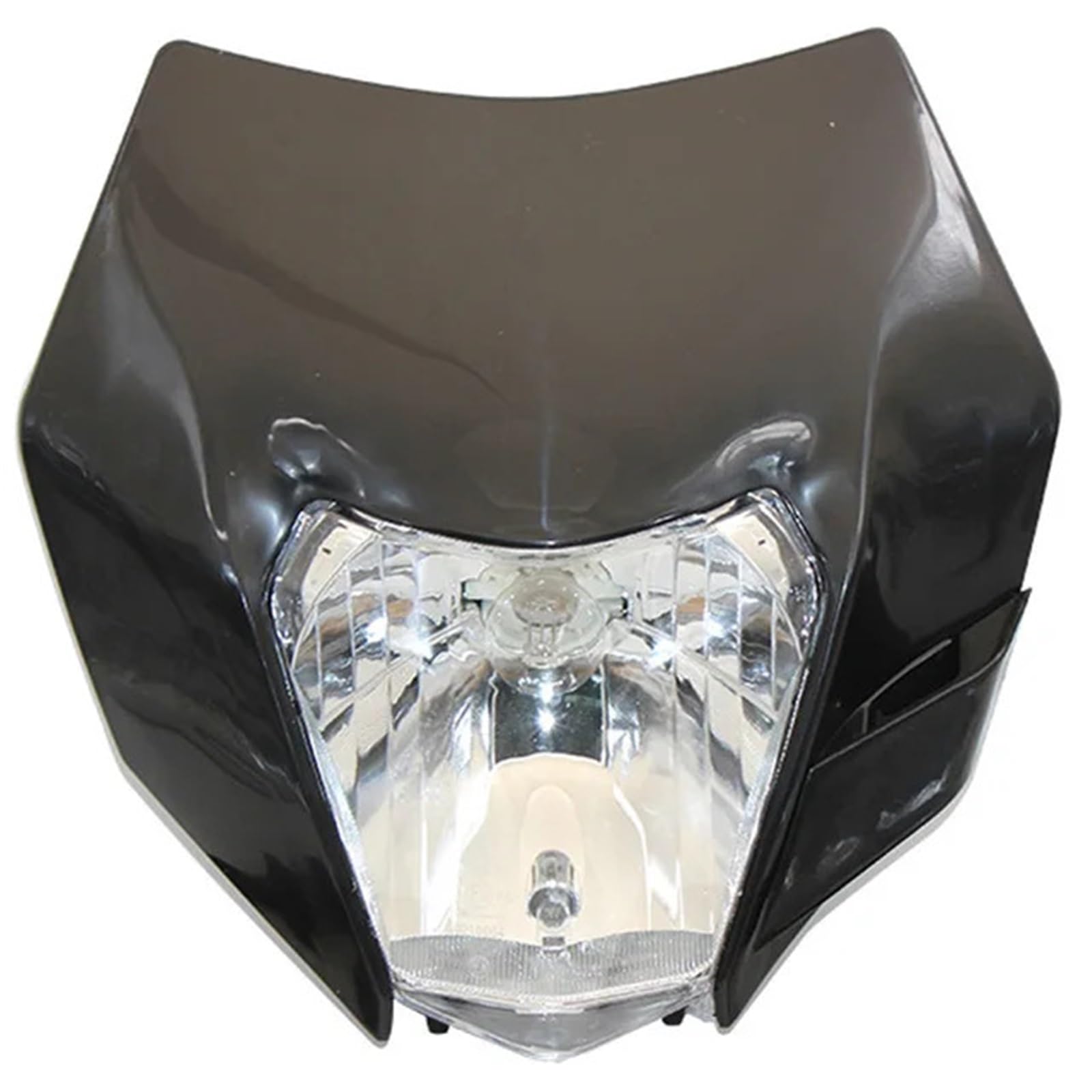 Dirt Bike Reflektor Dziennej Dla Pasuje do EXC XC XCF XCW XCFW SX 125-530 12V reflektor halogenowy akcesoria do roweru terenowego reflektor motocyklowy płyta(Black)