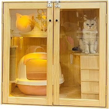SISWIM Cat House Cat Villa Three-Story cat House cat Display Cabinet cat pet cage, can accommodate Pets Within 10 catties Cat Villa