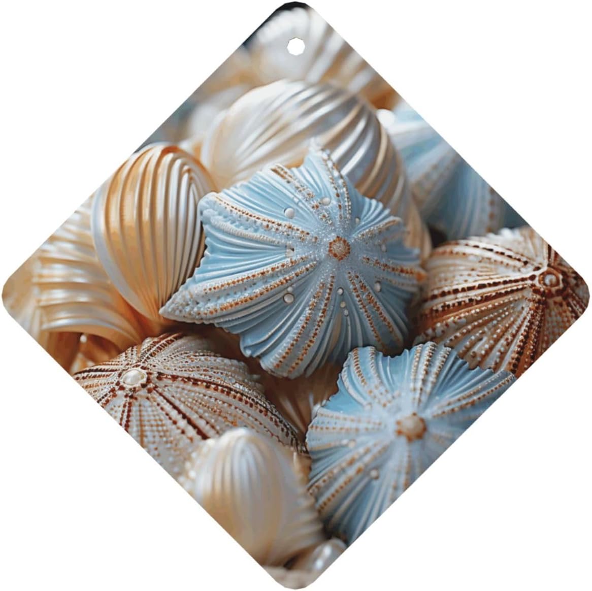 Car Air Freshener 24 PCS Shiny Starfish Shells Hanging Car Air Fresheners Auto Interior Decor Card Freshener Strong Scented Card Lavender Cars Scents for Office Bedroom Close Drawer Square