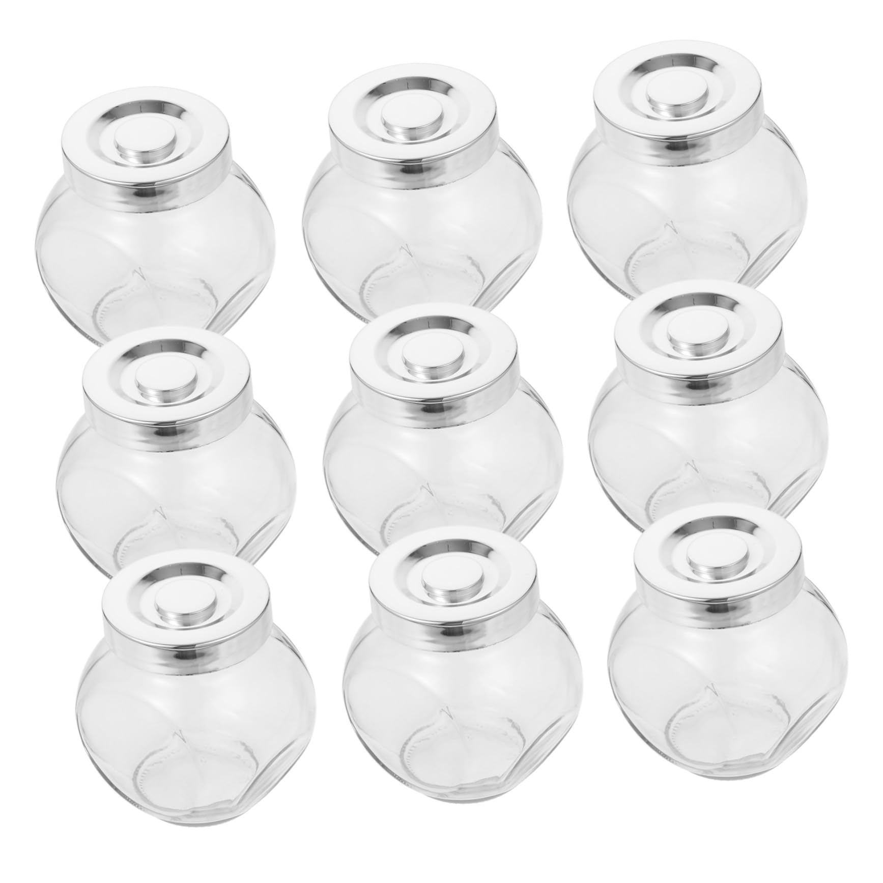 Garneck 10 Kleiner Glas Bonbongläser 180ml mit Deckel aus Glas und Pp | Dickwandige Ausführung, Transparente Vorratsbehälter für Bastelprojekte und Kinderarbeiten