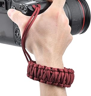 Camera Shoulder Strap Large Size Camera Lanyard Weave Strap Anti Lost Anti Broken Digital Camera Wrist BandBlack (Red)