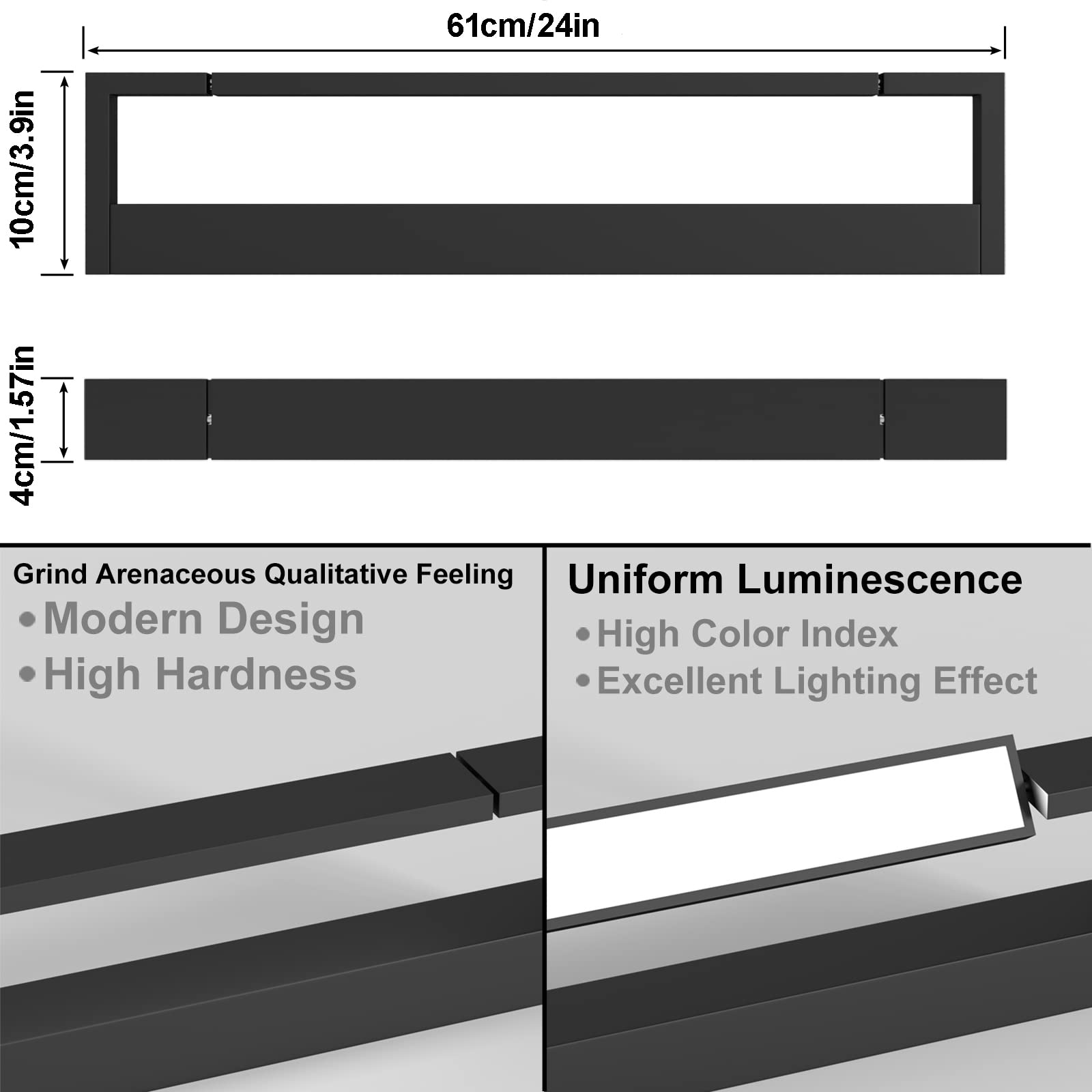 Lampada da Specchio Bagno Led 61cm Girevole di 180°, 24 W Luce Specchio Bagno, 2400 Lumen, Impermeabile IP44, Bianco Freddo 5000K, Adatto per Lampada per Bagno, Armadio,Parete