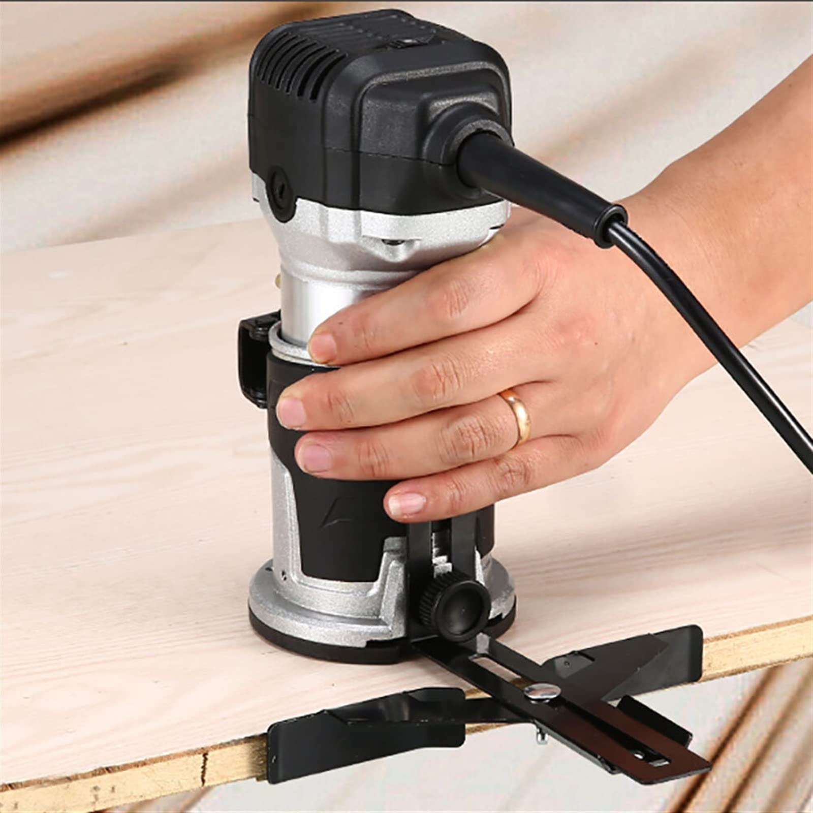 Elektryczny trymer do drewna Maszyna do obróbki drewna 15 PC Frez do drewna do frezarki do drewna Home Diy Frezarka 6.35 lub 8 mm Chuck Ręczne narzędzia elektryczne