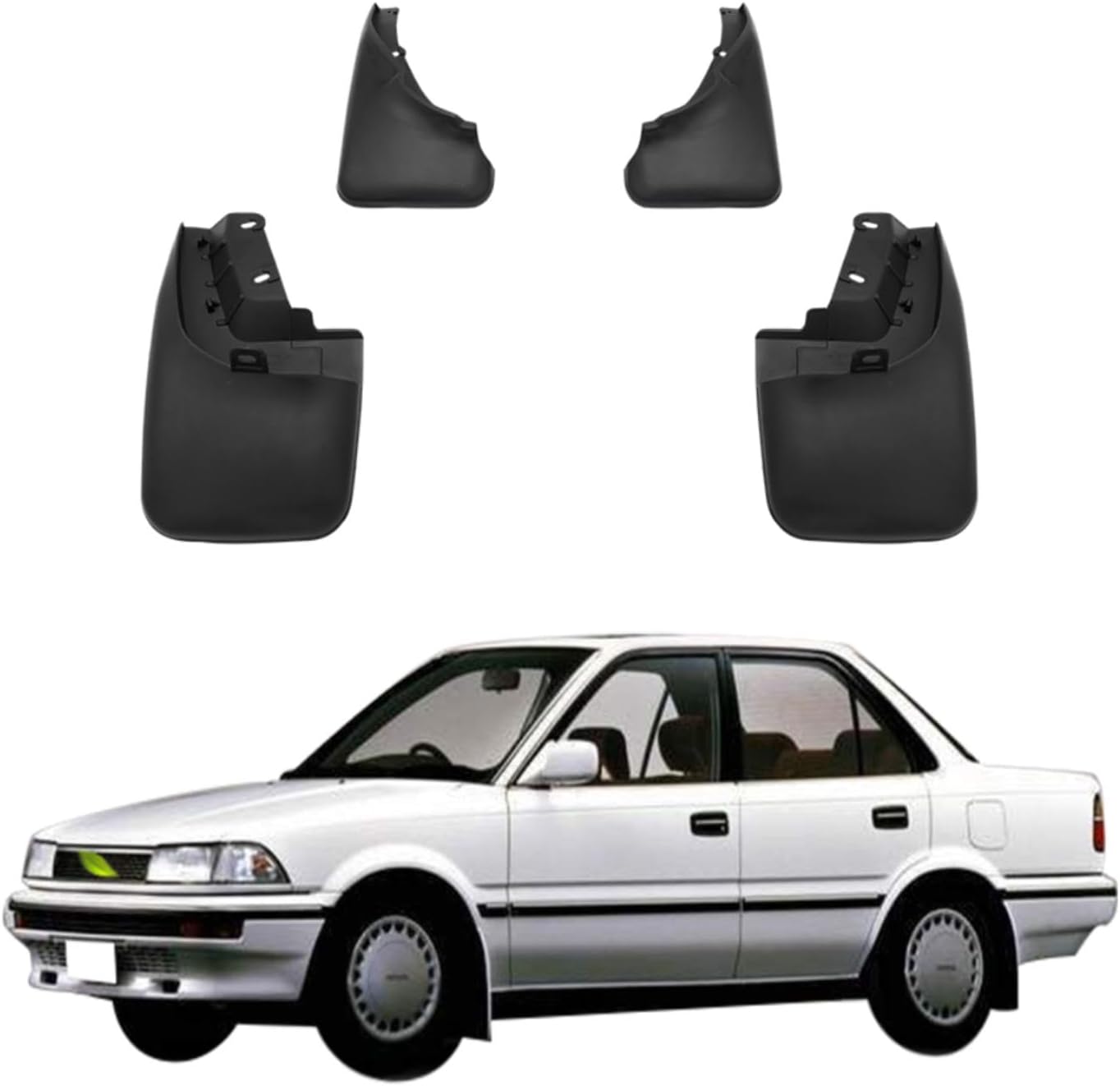 4PCS Car Mud Flaps Splash Guards Mudguards Car Mud Flaps Compatible with Toyota Corolla E90/AE90/AE92 1987 1988 1989 1990 1991 1992