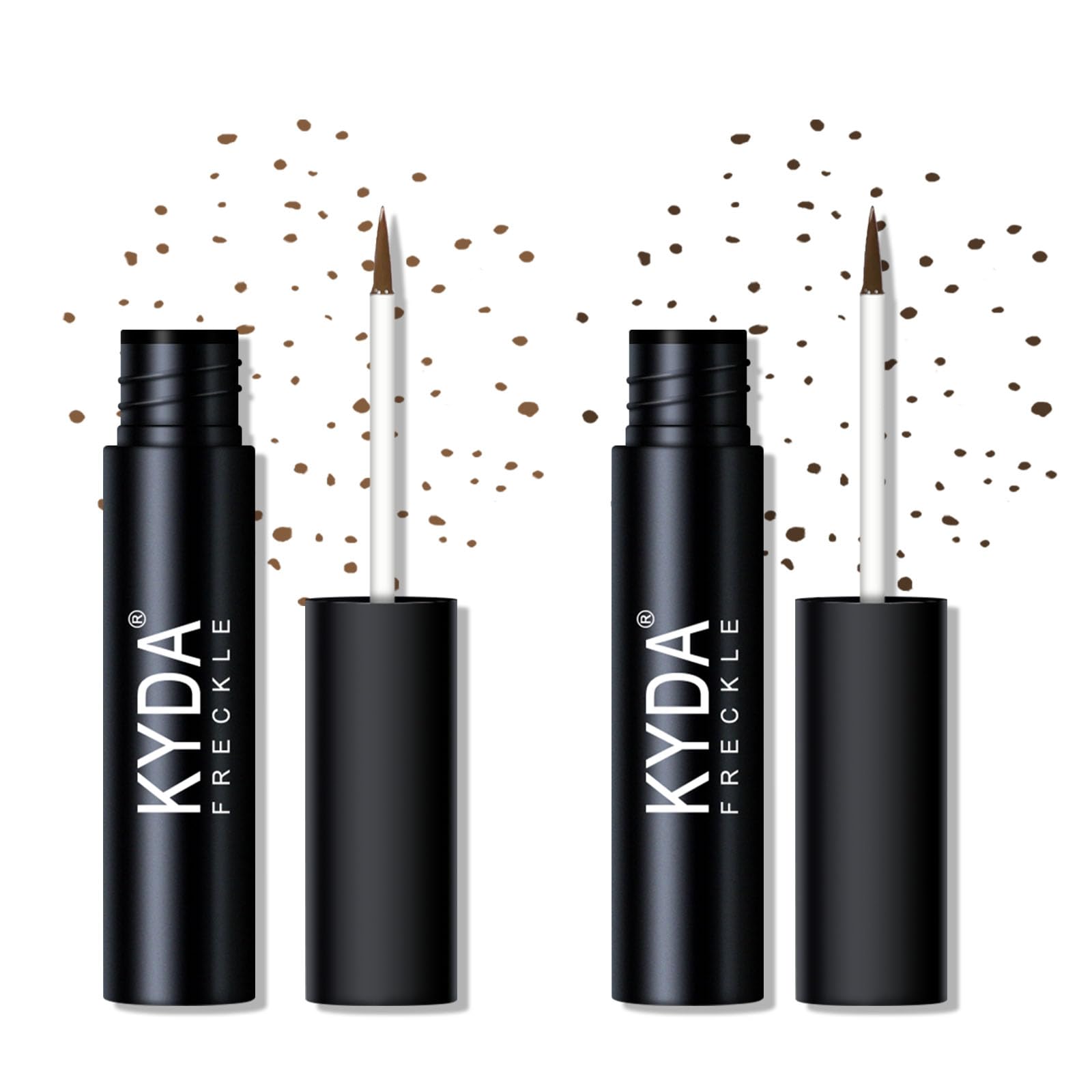 KYDA 2 Colors Liquid Freckle, Natural Freckle Makeup Pen, Longlasting Face Freckle Liquid Makeup, Soft Dot Sopt Pen Magic Freckle Color-Light Brown&Dark Brown