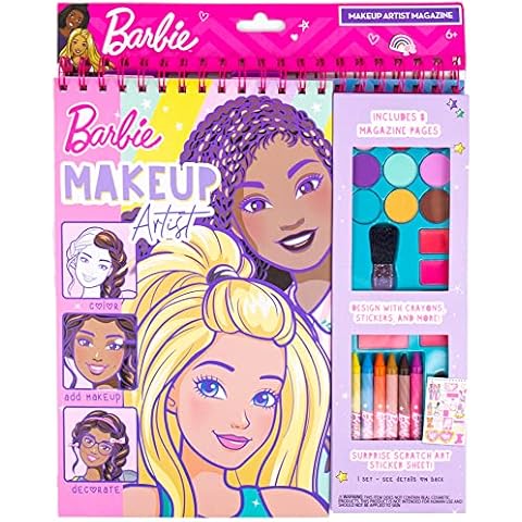 Horizon Group USA Barbie Makeup Artist Magazine, Create Your Own Hair & Makeup Looks Using 130+ Stencils, 180+ Stickers, Crayons, Pretend Makeup & More Cover