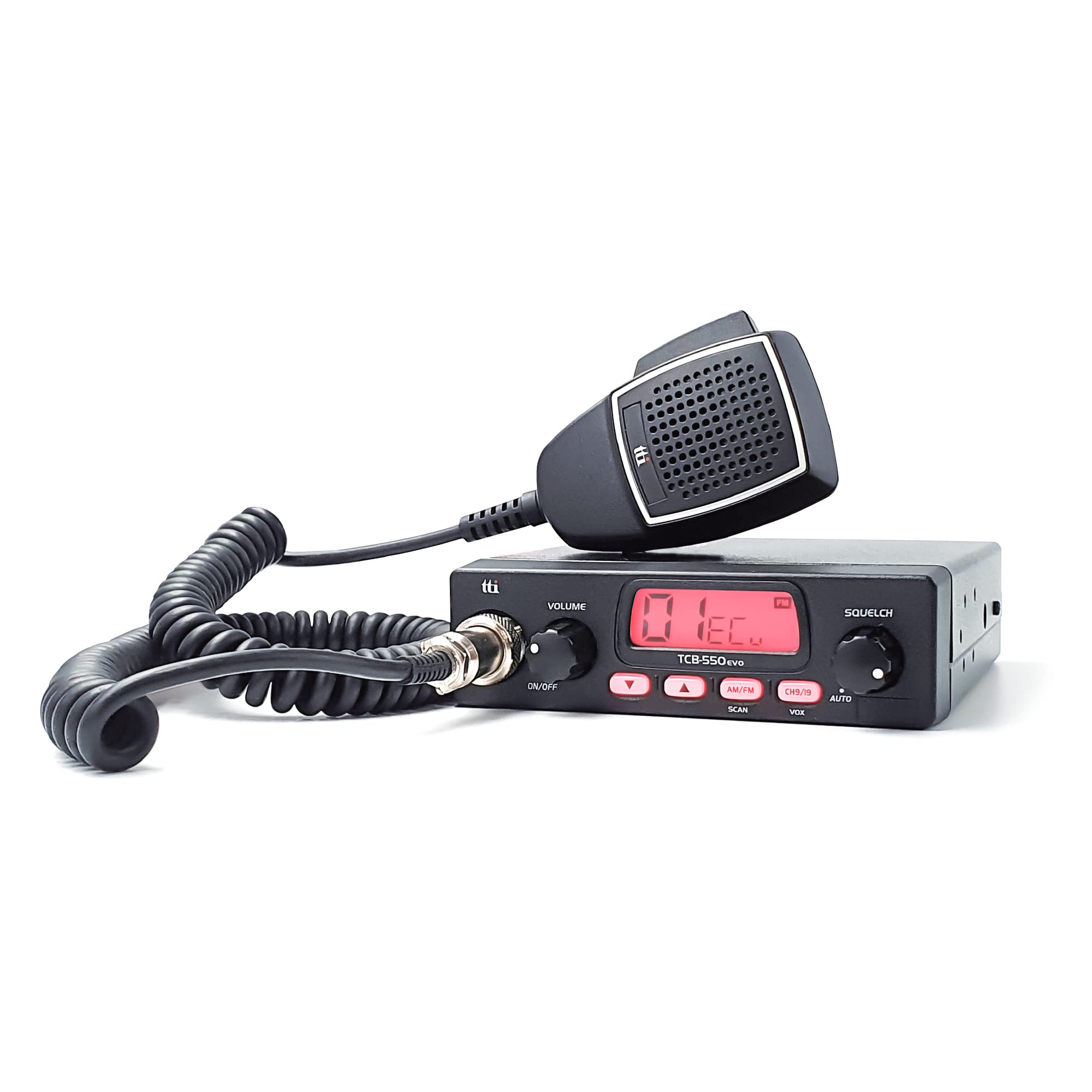 CB radio station TTi TCB-550 EVO, DSS, VOX, NB filter, Scan, multicolored screen, 12-24V