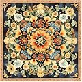 Nuxovilar Peel and Stick Vinyl Floor Tiles, 11.8"x11.8" Mandala Floral Pattern, 10-Pack Self-Adhesive Flooring for DIY Projects