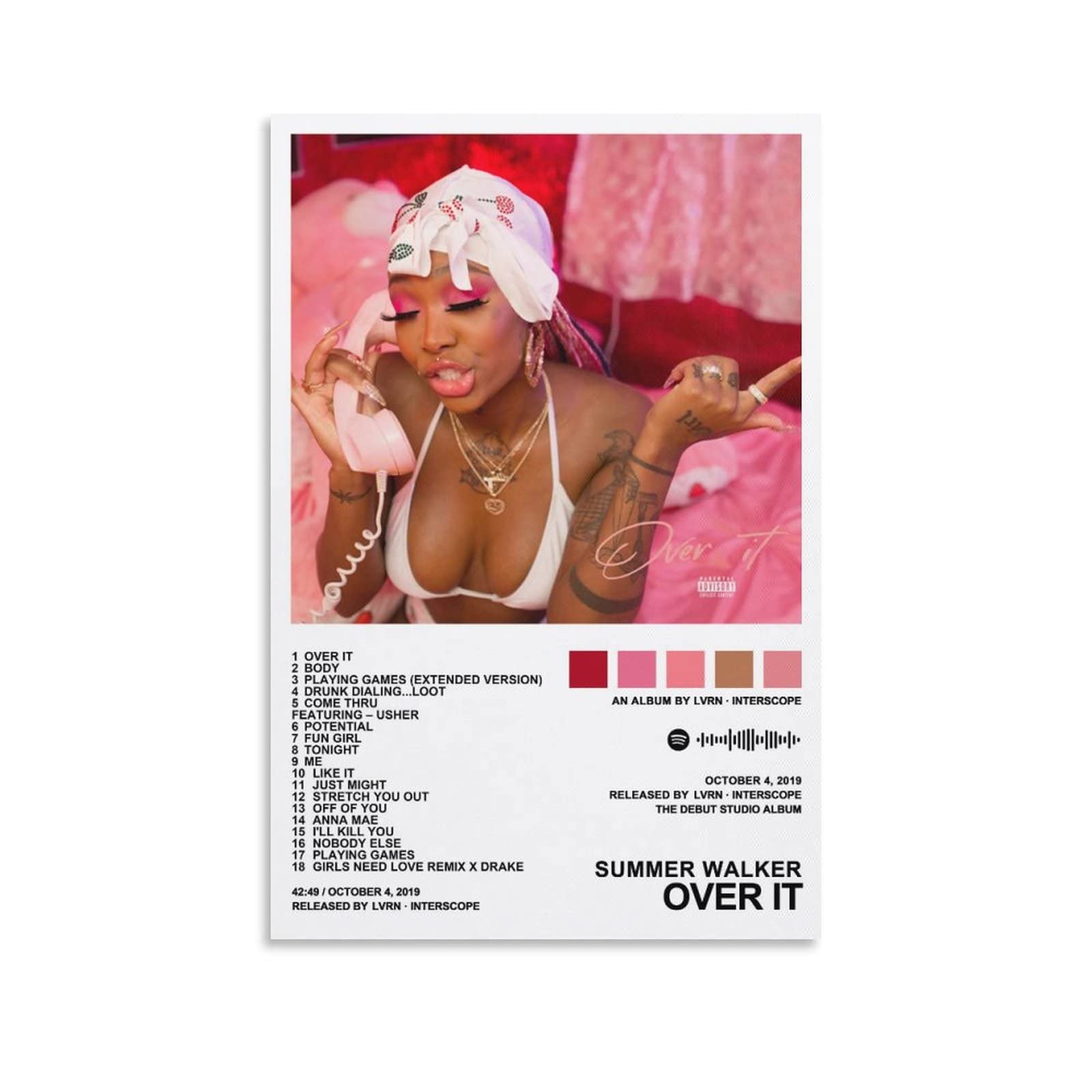 MEETJE Summer Walker – Over It Album Cover Canvas Posters for Room