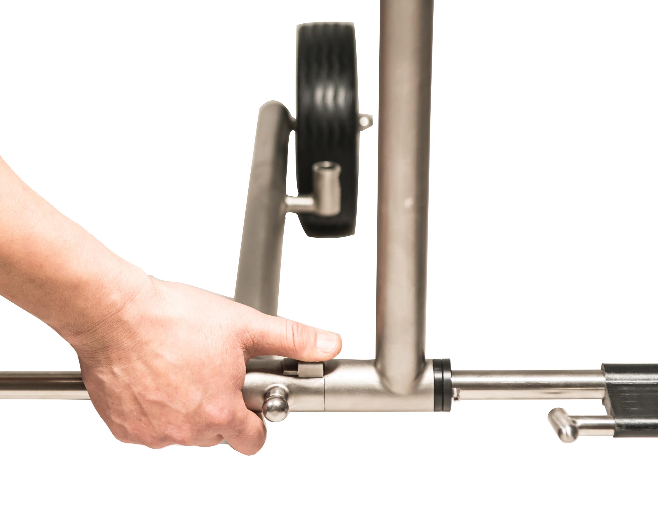 3 Rad Edelstahl Golftrolley Push Golf Trolley F3 Fasan schnell-klappbar schnell-zerlegbar und in Titan-Optik beschichtet, inkl. Transporttasche