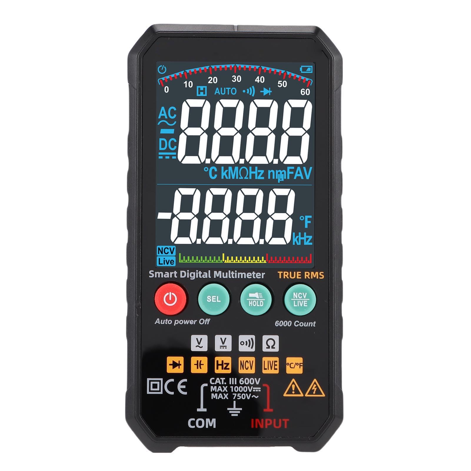 Berührungsloser AC-DC-Spannungsmesser, Voltmeter, Elektrischer Tester, Intelligentes Digitales Multimeter, Stoßfest, Geeignet für Verschiedene Szenarien in der Industrie, zu