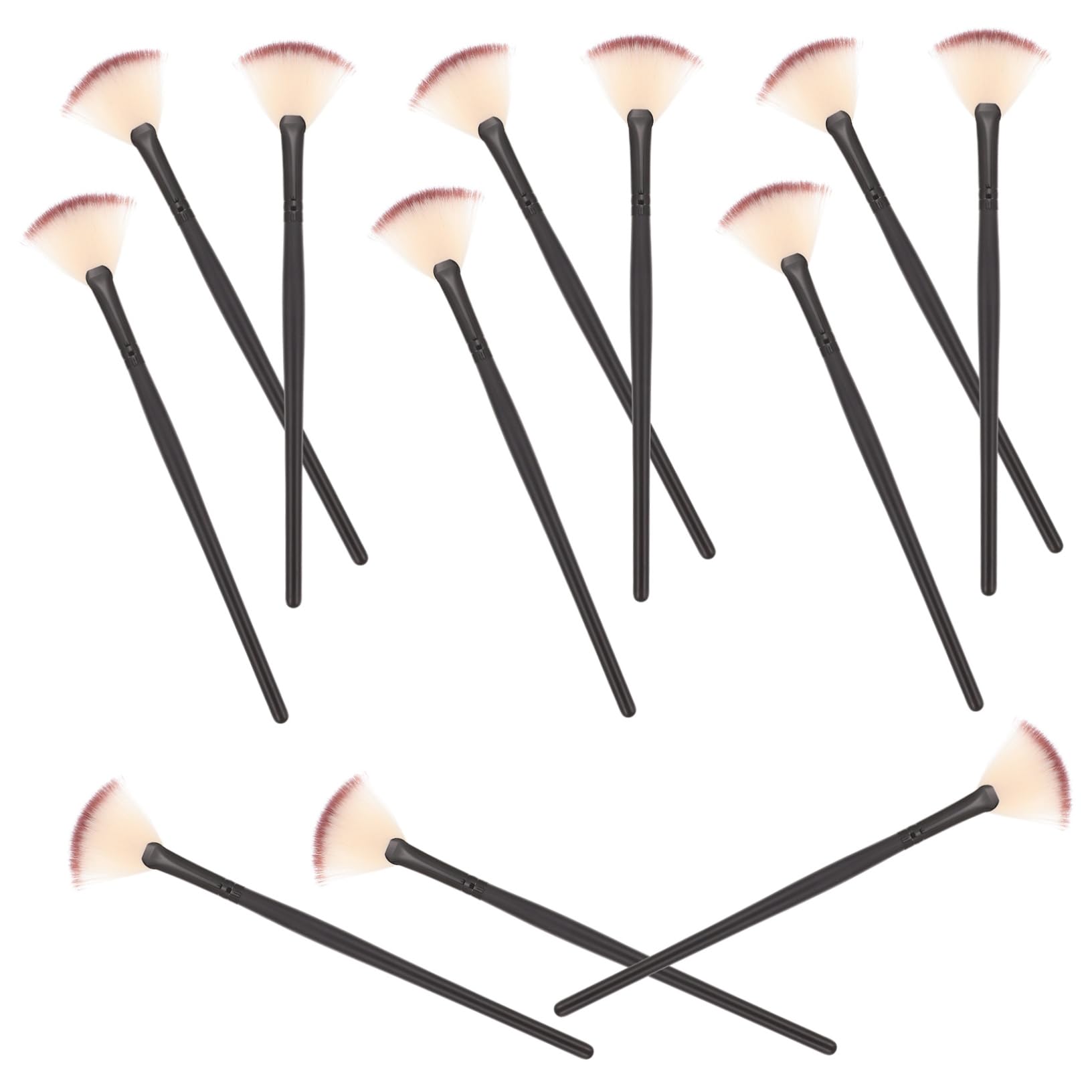 Baluue Smooth Coverage Face Mask Brush 12pcs Fan Shaped Beauty Tools Retractable Makeup Brush