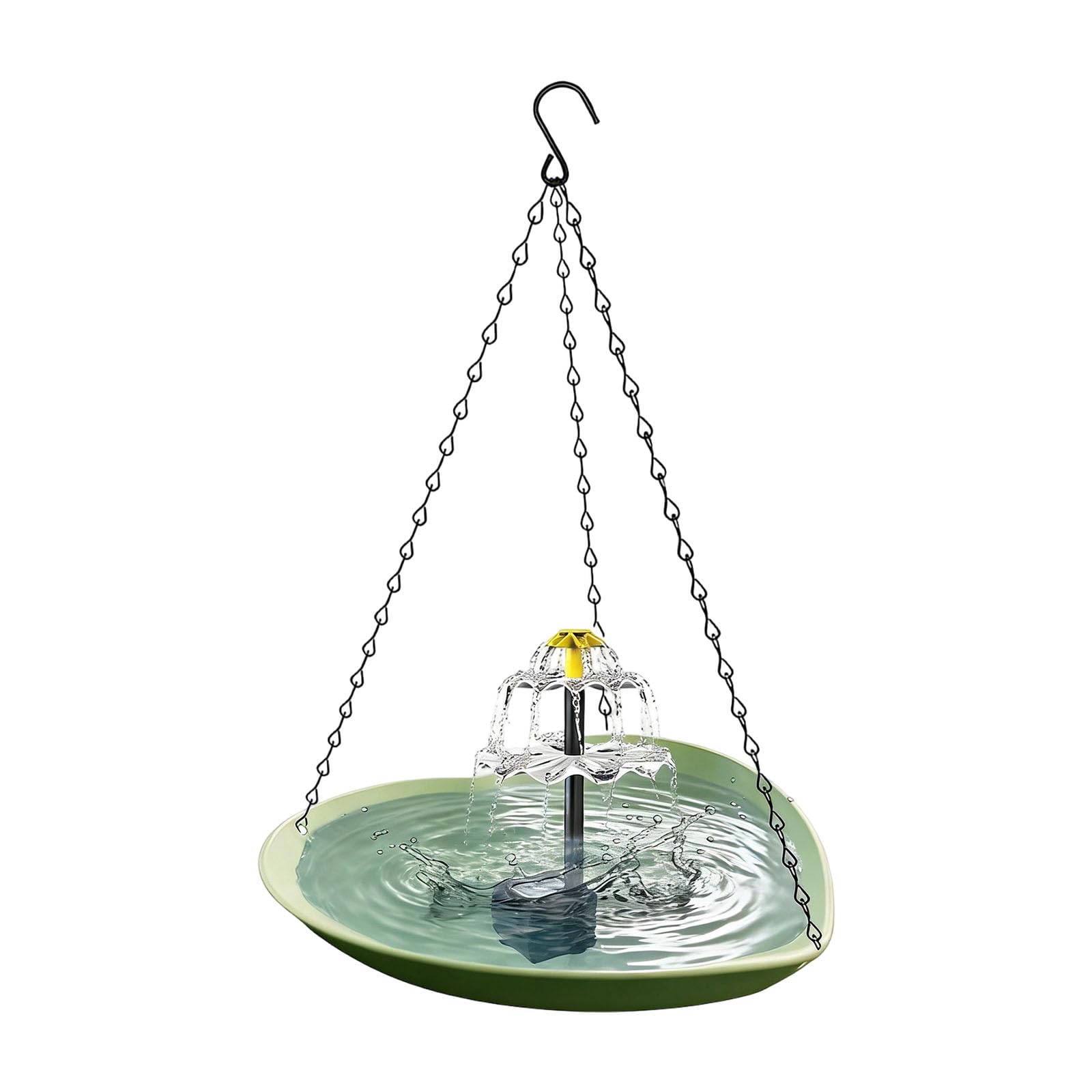 Bagnetto Solare Portatile per Uccellini e Giardino, Green