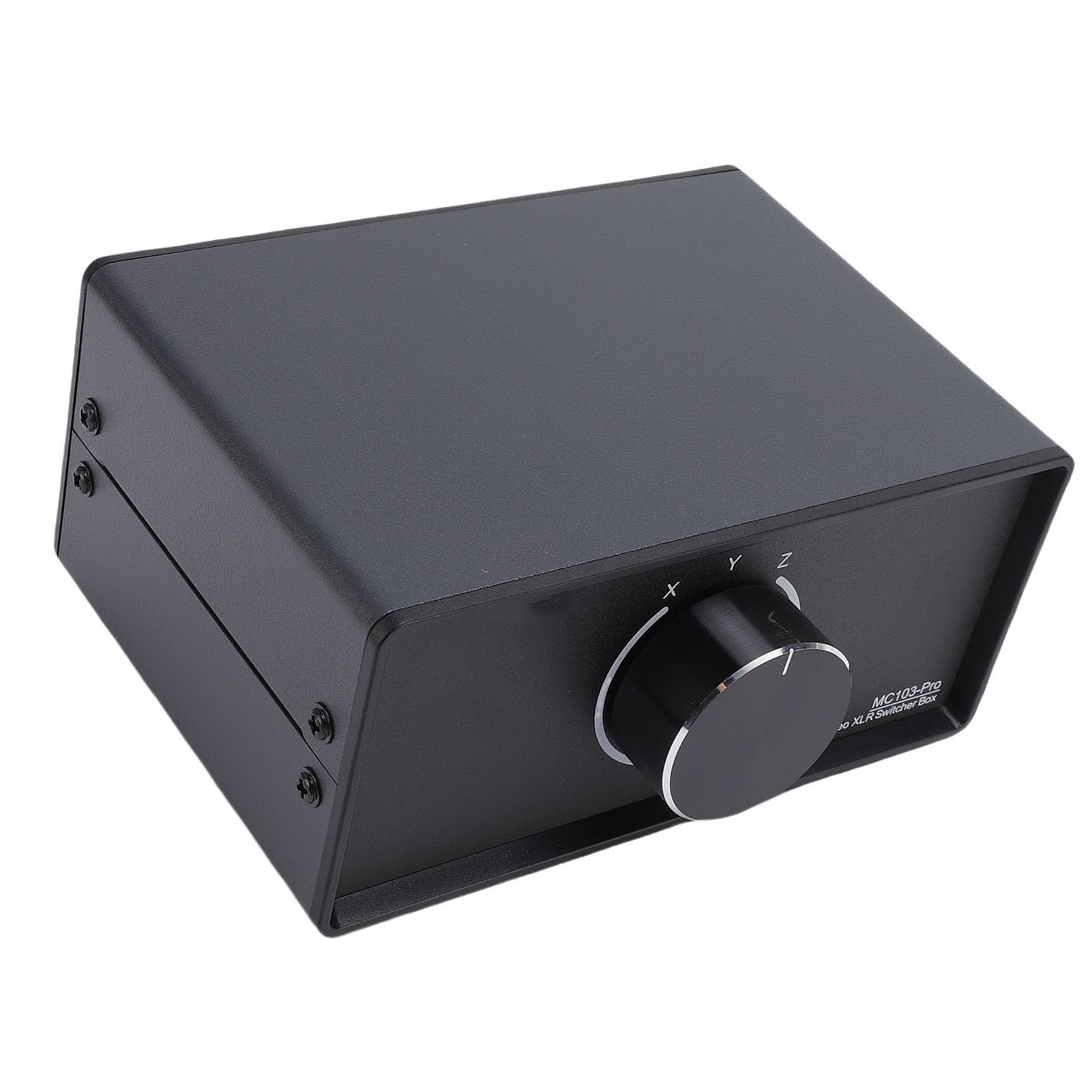 FTVOGUE Interruttore Audio XLR 3 in 1 Uscita, Selettore Stereo Passivo con Interfaccia XLR Placcata in Oro, Alloggiamento Compatto in Lega di Alluminio per DJ e Musicisti in Studio