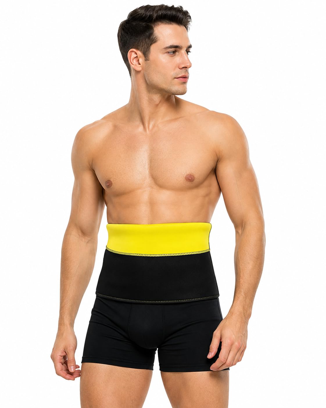 Tummy Shaper for Women & Men Sweat Slim Belt Tummy Shapewear Black | Tummy Shapewear for Belly Body Shaper for Stomach Fitness Belt for Exercise & Workout Waist Hips Supports-image-47