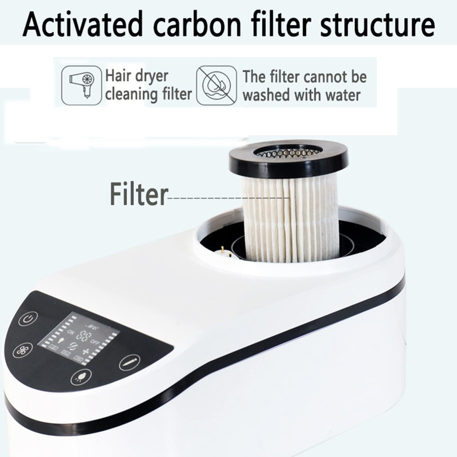 Máquina colectora de polvo con lámpara LED, fuerte succión de 230 W para laboratorio dental y salón de uñas, manguera de vacío giratoria de 360°, incluye bolígrafo de pulido