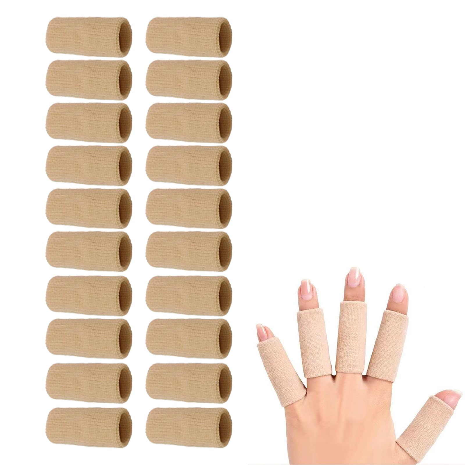 20Pcs Finger Sleeves Cricket Finger Protector Thumb Support Sleeves for Pain Relief & Injury Protection with Comfortable Cushion Pressure for Cricket, Gym, Volleyball, Badminton & Tennis-image-19