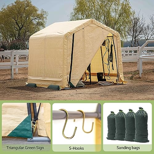 Weather Fast 0808 8X8 Ft Heavy Duty Outdoor Storage Shed With Roll-Up Zipper Door S-Hooks And Sandbags, Waterproof And Uv Resistant Portable Garage Carport, Motorcycle Bike Atv Tent Shed thumb #2