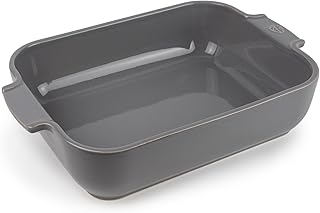 PEUGEOT - Plat Four En Céramique Rectangulaire - 32 cm x 21,7 cm x 7,2 cm - Contenance : 2,7 L - Garanti 10 Ans - Fabrication Française - Coloris Light Grey