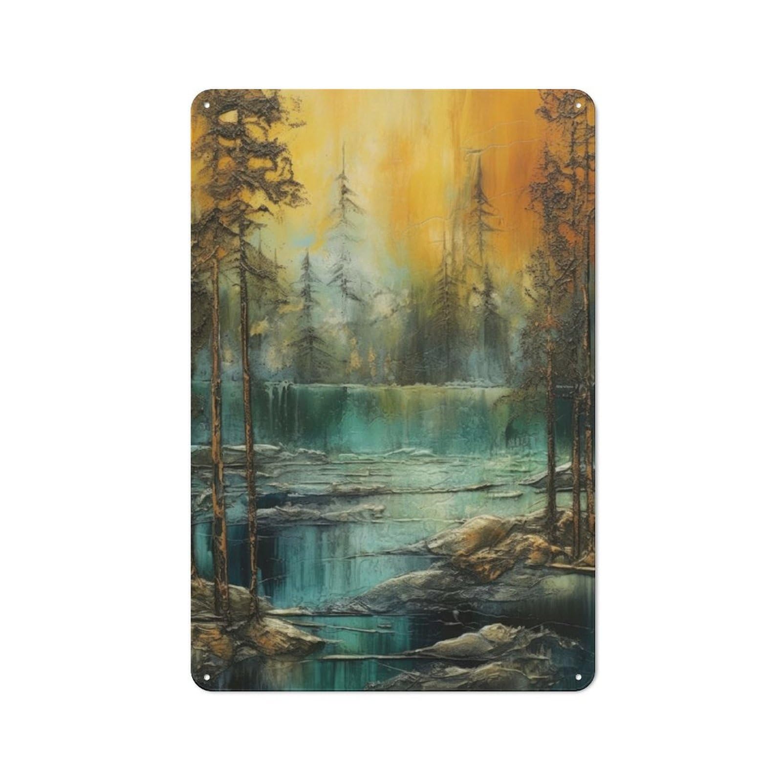 Junmoney Vintage Lakeside Forest Retro Metal Sign 30X20cm For Café Or Home Bar, For Home Interiors, Feature Walls And Decorative Displays