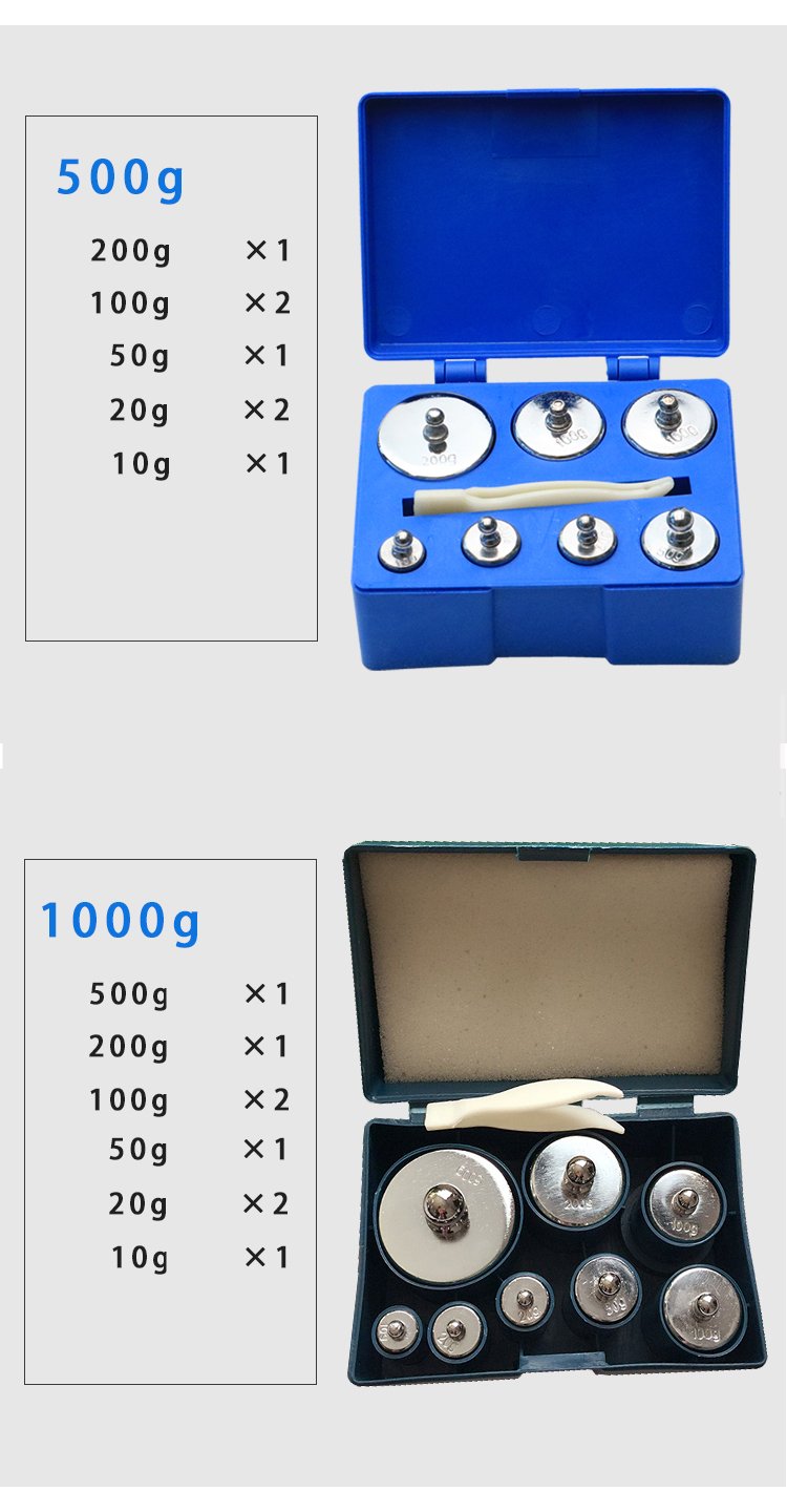 CGOLDENWALL Juego de 16 piezas M2 5000 g de peso de calibración de acero chapado en gramos con estuche y pinzas para joyería digital balanza de laboratorio de ciencias pesos educativos y pasatiempos